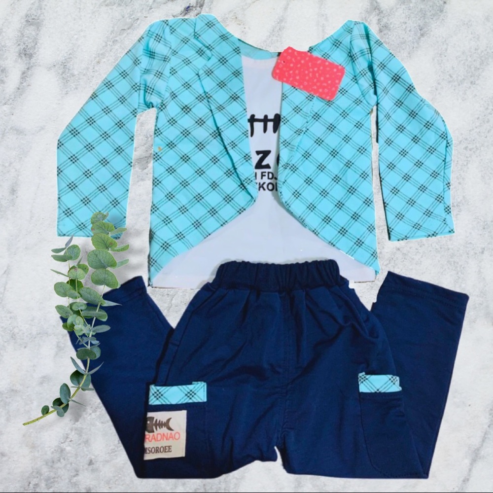 ⭐️2/$20 PatPat turquoise shirt and blazer outfit